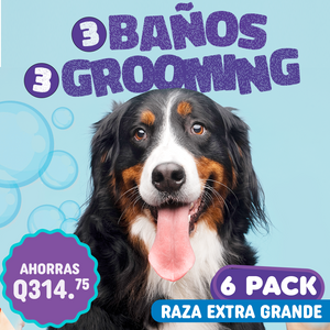 3 Baños 3 Grooming 6Pack Raza Extra Grande