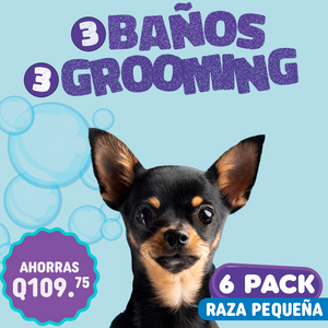 3 Baños 3 Grooming 6Pack Raza Pequeña