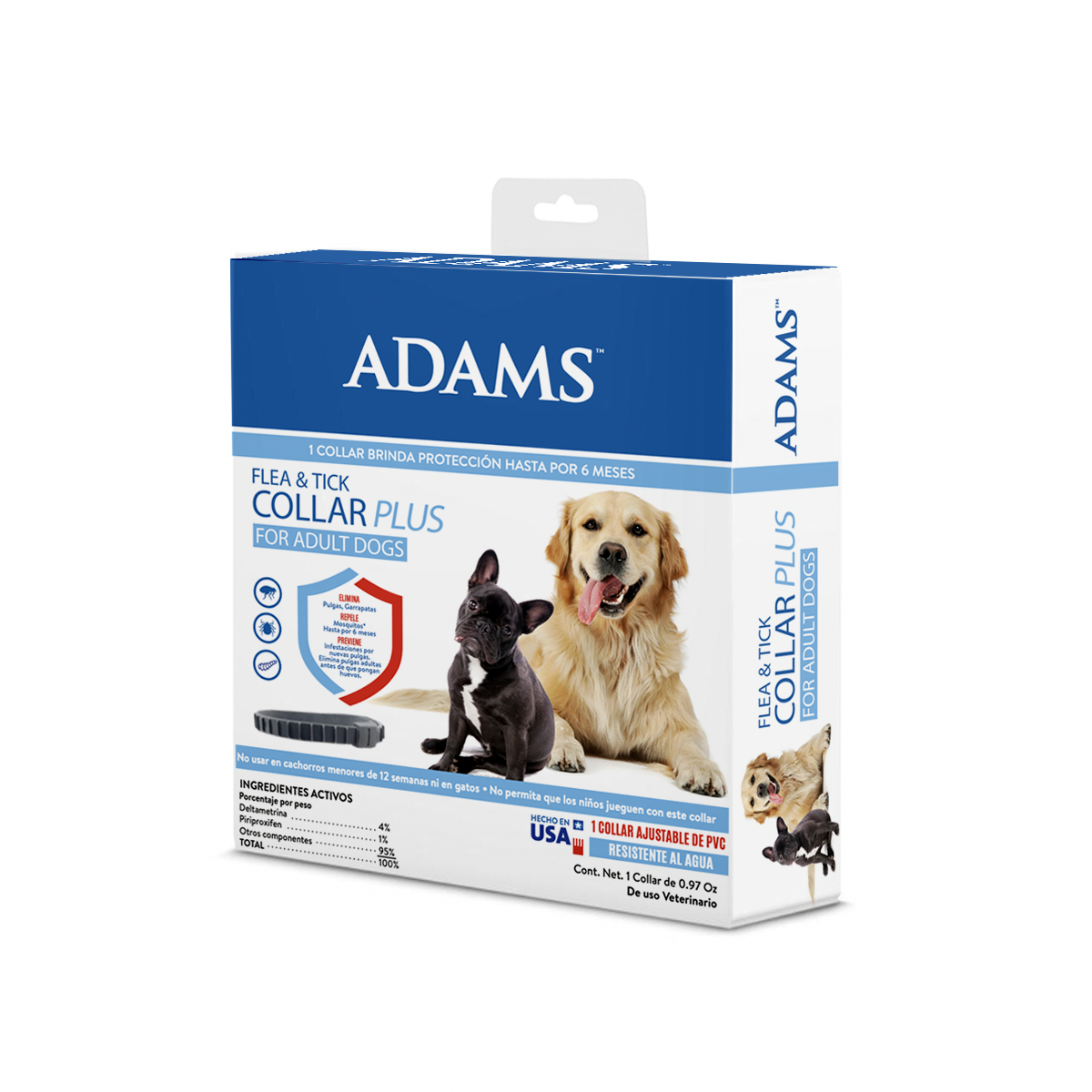 Collar Antiparasitario Adams para Perros Adultos