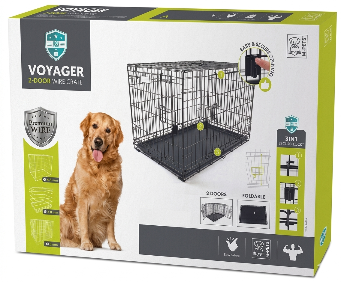 Jaula M-Pets Voyager Crate 2 Doors - Black