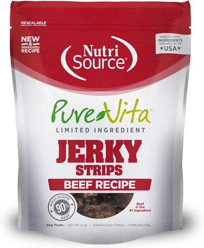 Treats para Perro NutriSource Pure Vita Grain Free Jerky Strips Beef 4 oz
