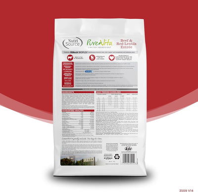 Concentrado para Perro NutriSource Pure Vita Grain Free Beef & Red Lentils