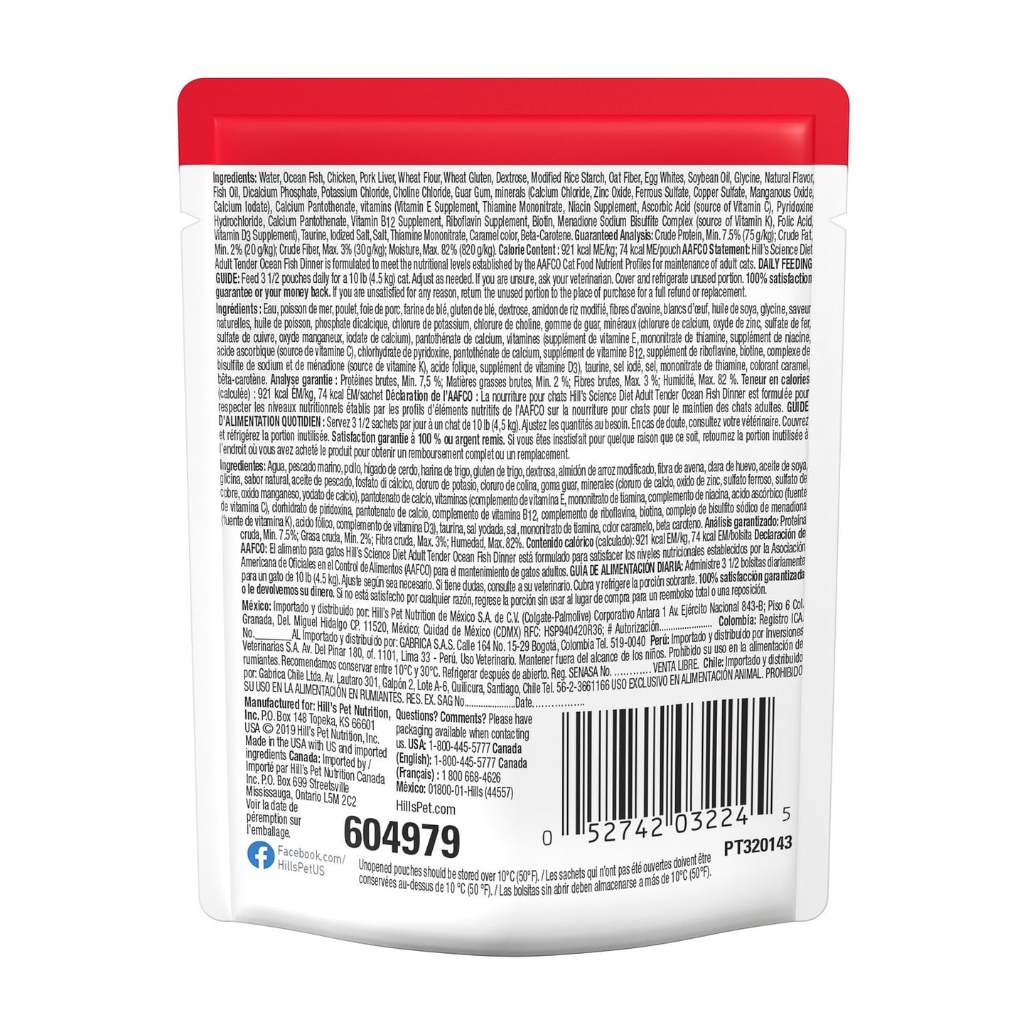Alimento para Gato Adulto Science Diet Tender Ocean Fish Pouch