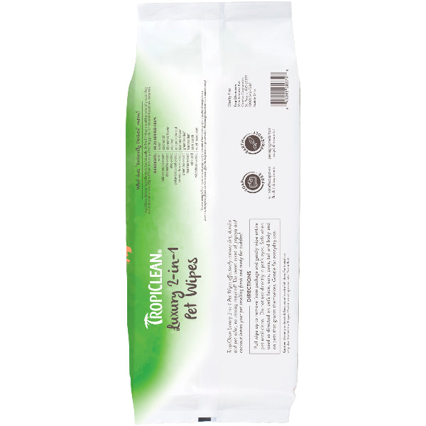 Toallitas Húmedas Para Perro TropiClean Luxury Papaya & Coconut