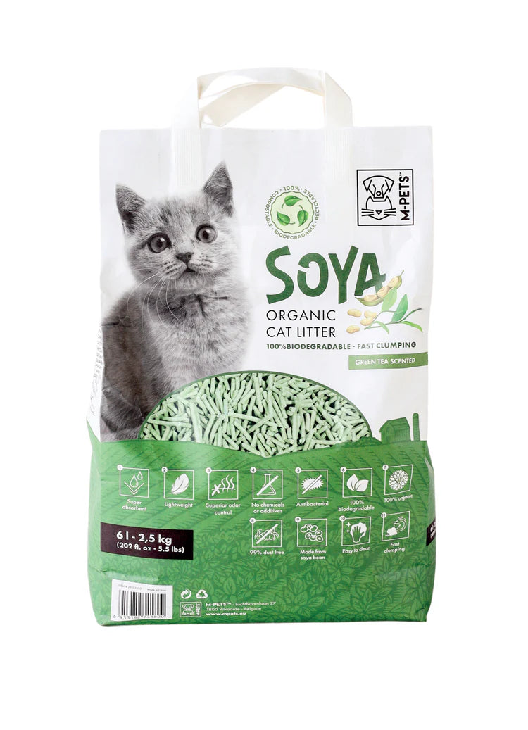Arena Organica de Soya Para Gato M-Pets Green Tea Scented