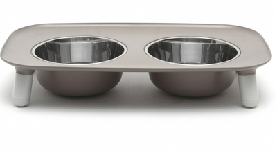 Platos para Perro Messy Mutts Elevated Double Feeder With Stainless Bowls Adjustable