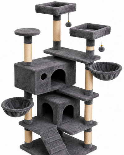 Torre para gatos de 4 niveles Daxilai CT021 negro large