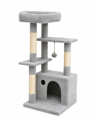 Torre para gatos de 3 niveles Daxilai CT107 gris medium