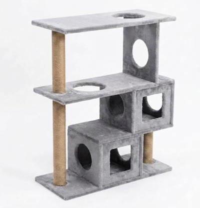 Torre para gatos, 3 niveles Daxilai WCT074 gris medium