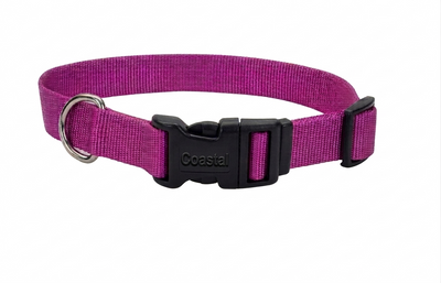 Collar para perro Coastal Nylon Adjustable Plastic Buckle rosado Orquídea