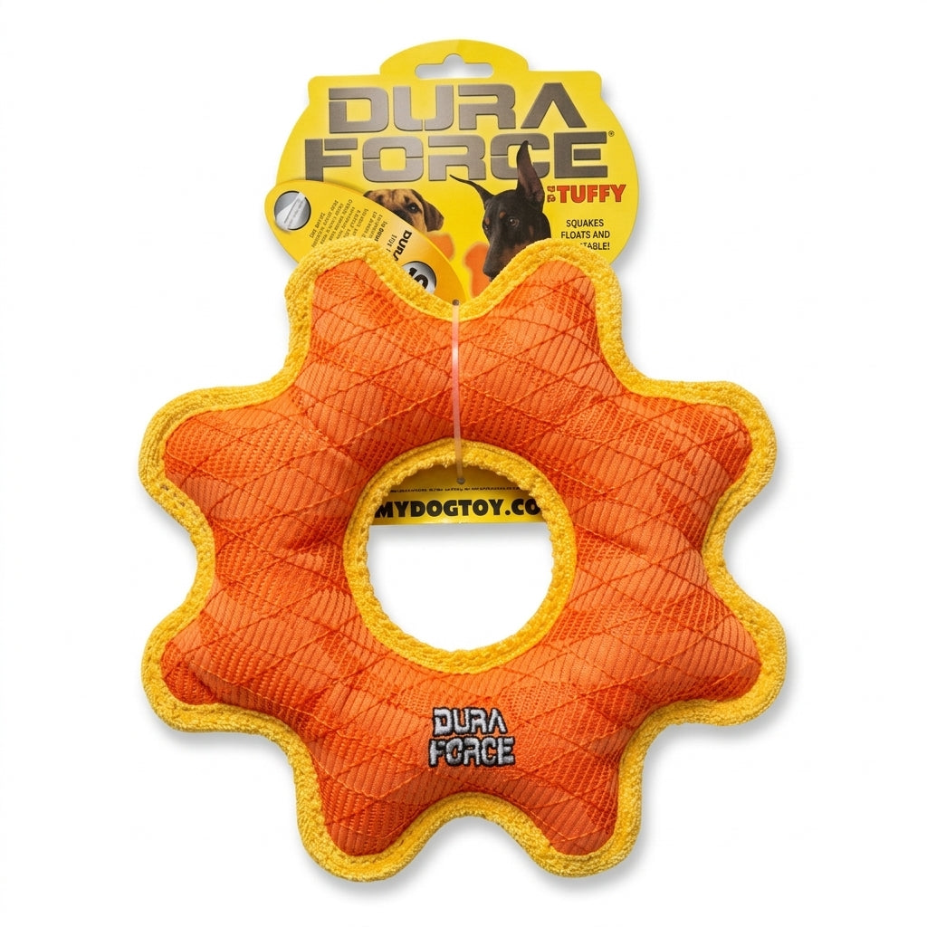 Juguete para perro VIP Products DuraForce Med Gear Ring Tiger Orange-Yellow