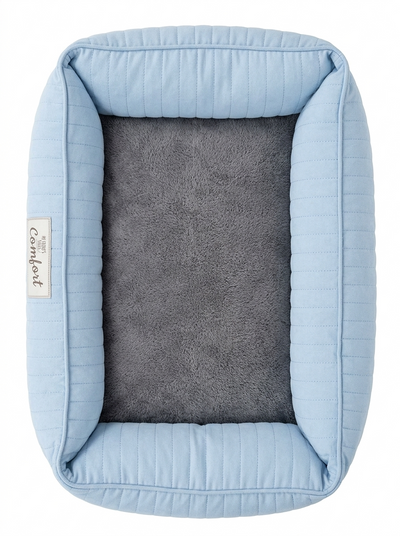 Cama para perro Happy Tails Comfort Cuddler celeste