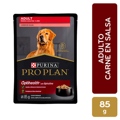Alimento Para Perro Pro Plan Adulto Optihealth Pouch Carne