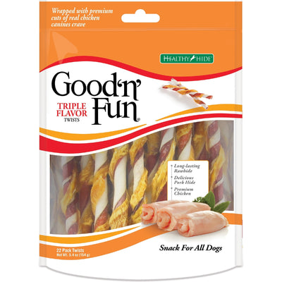 Hueso de Carnaza Good'n'Fun Triple Flavor Twists