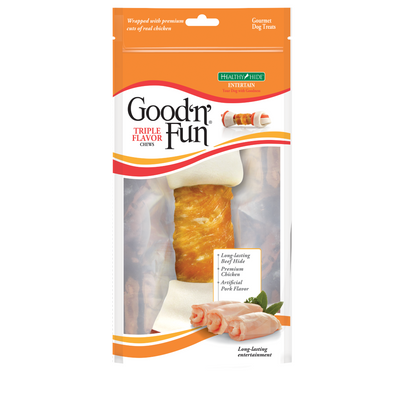 Hueso de Carnaza Good'n'Fun Triple Flavor Bone 8 plg.