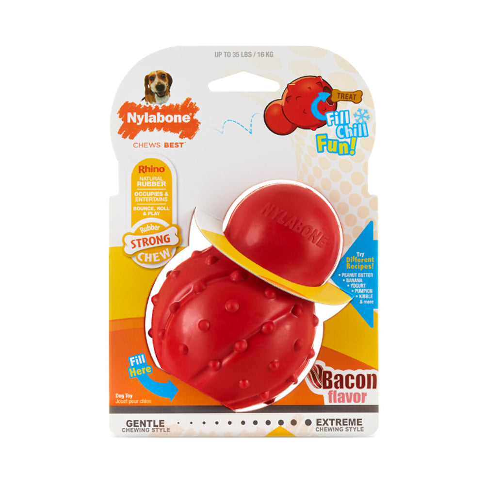 Juguete Nylabone Strong Chew Rhino Cone Bacon - Gigant