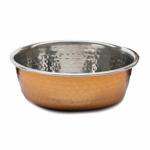 Plato Roosewood Pet Bowls Deluxe Steel Hammered Copper
