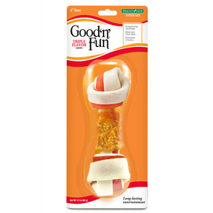 Hueso de Carnaza Good'n'Fun Triple Flavor Bone 6 plg.