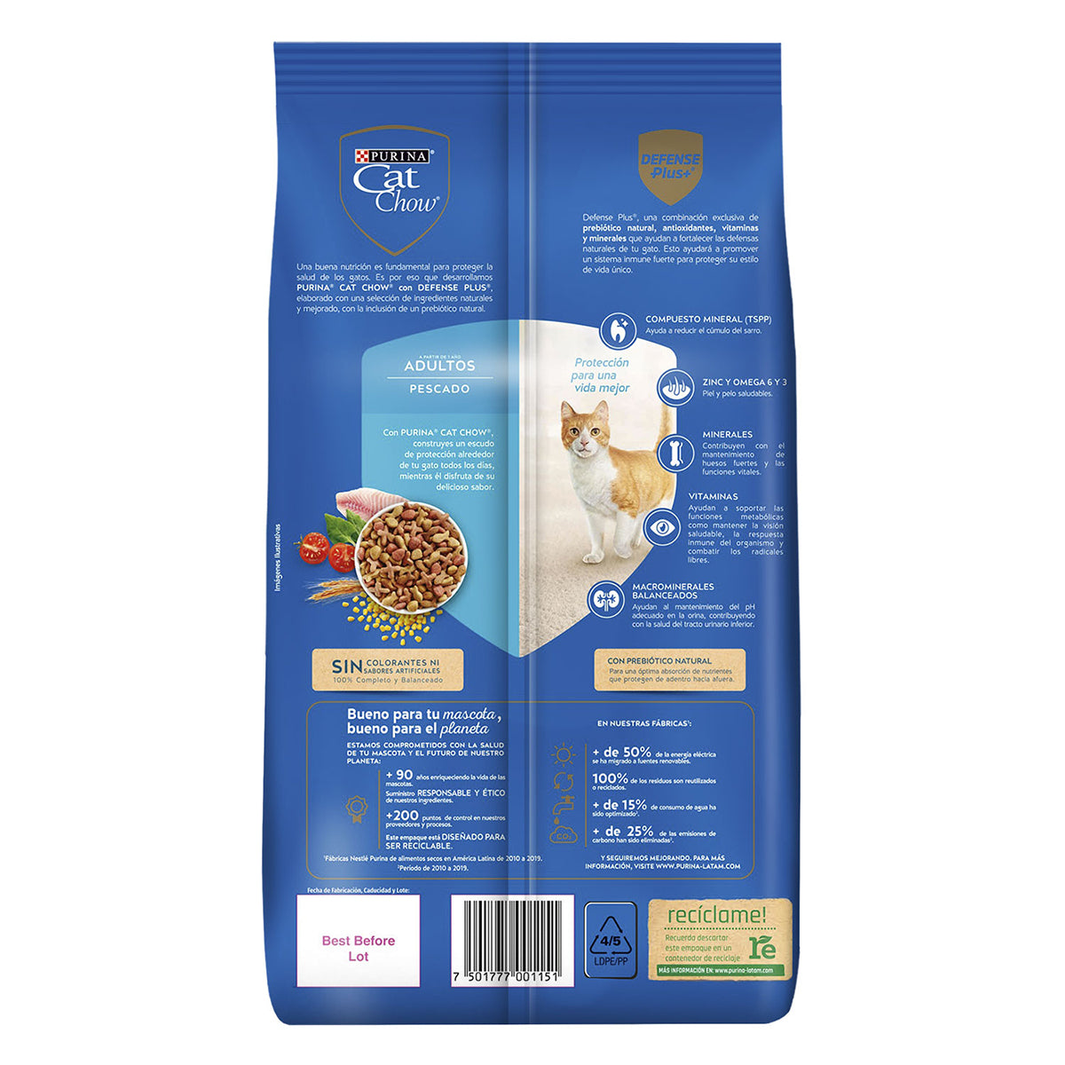 Concentrado para Gato Adulto Cat Chow Pescado - Mariscos