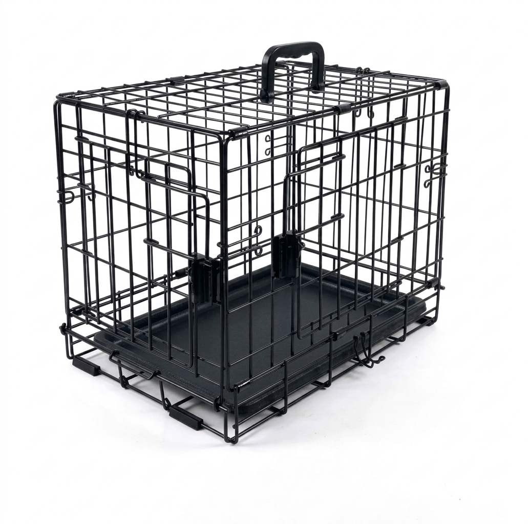 M-Pets Voyager Wire Crate 2 Doors - Black