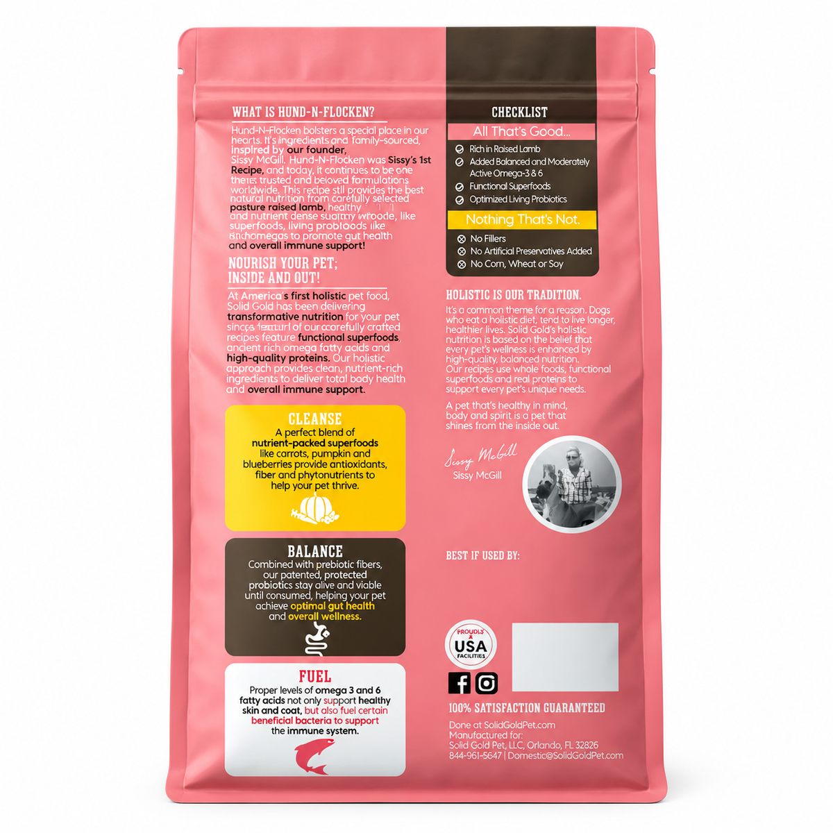 Concentrado para perro Solid Gold Hund N Flocken Lamb 1.7 kg