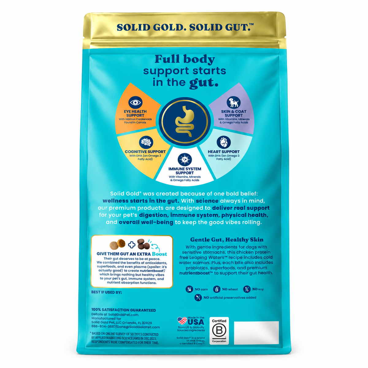 Concentrado Para Perro Solid Gold Leaping Waters Sensitive Stomach Salmon & Vegetable