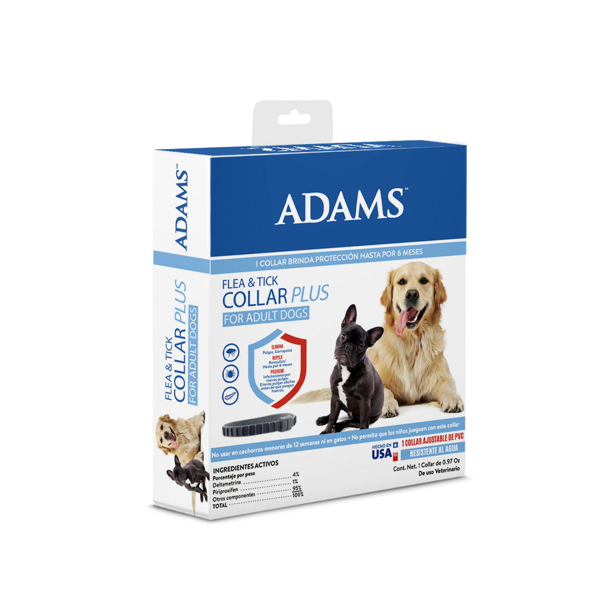 Collar Antiparasitario Adams para Perros Adultos