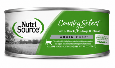 Alimento para gato Nutris Country Select GF Duck, Turkey y Quail lata 5.5 oz