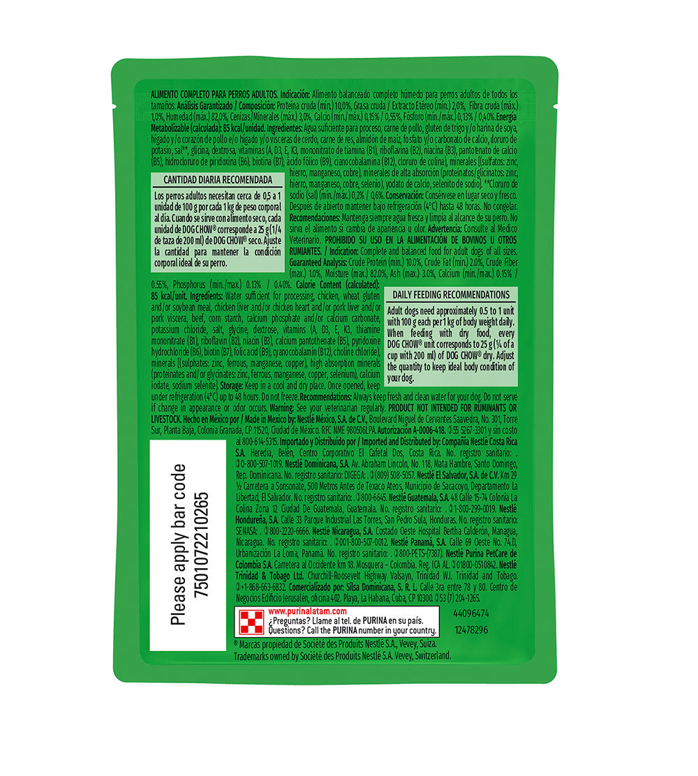 Alimento para Perro Adulto Dog Chow Pouch Carne