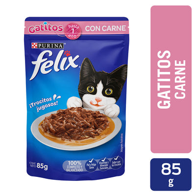 Alimento para Gato Félix Gatitos Pouch Carne en Salsa
