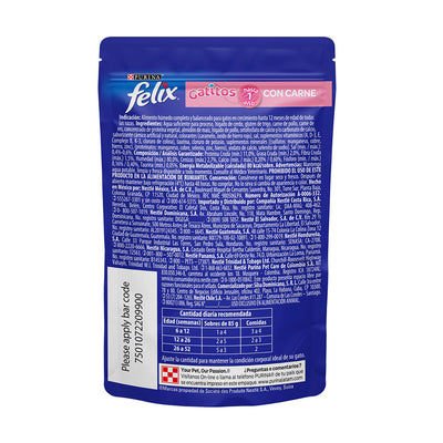 Alimento para Gato Félix Gatitos Pouch Carne en Salsa