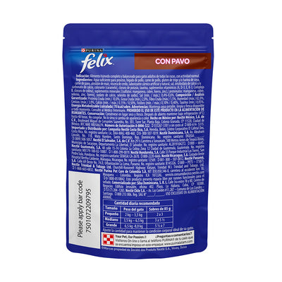 Alimento para Gato Félix Pouch Pavo en Salsa