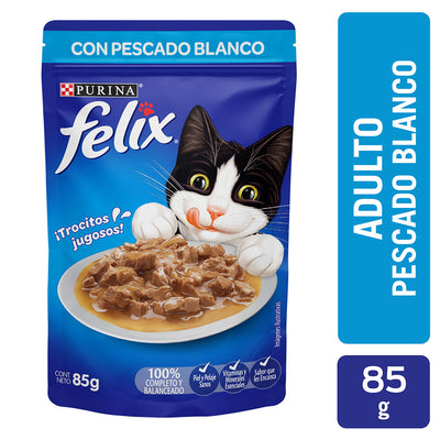 Alimento para Gato Félix Pouch Pescado Blanco en Salsa