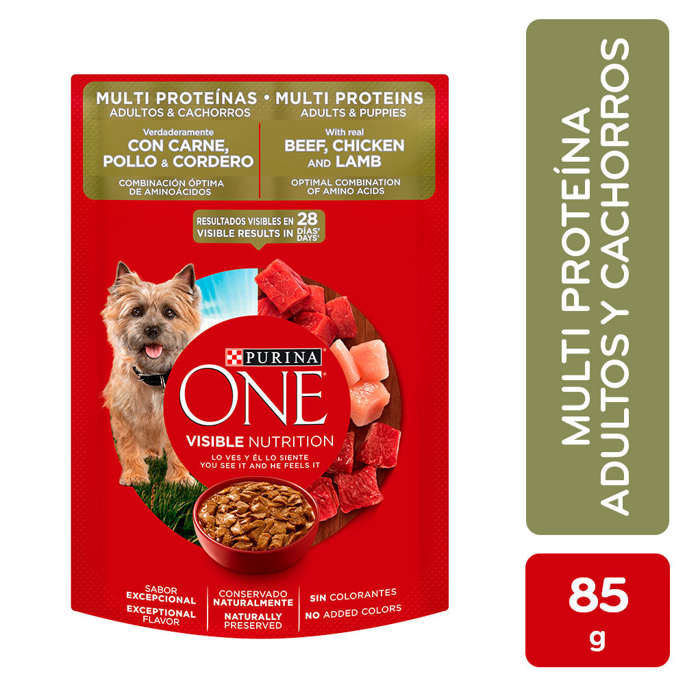 Alimento para perro Purina One Adulto Multi Proteína 85 gr