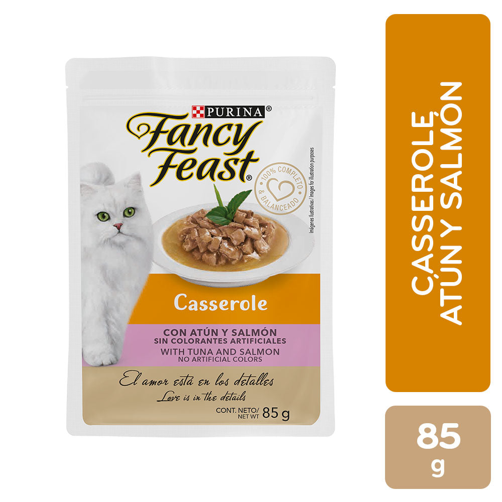Alimento Para Gato Fancy Feast Petit Filets Casserole Atún Salmón Pouch