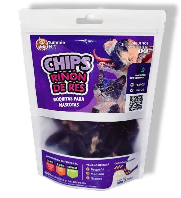 Premio Yummie Deshidratados de Riñon de Res para Perro y Gato
