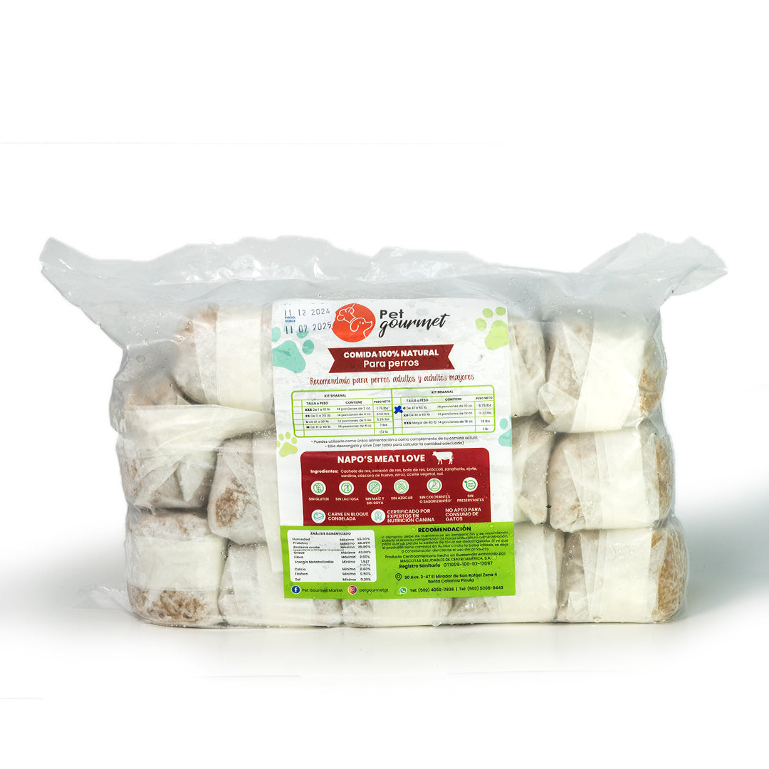 Alimento Congelado Pet Gourmet para Perro Napos Meat Love