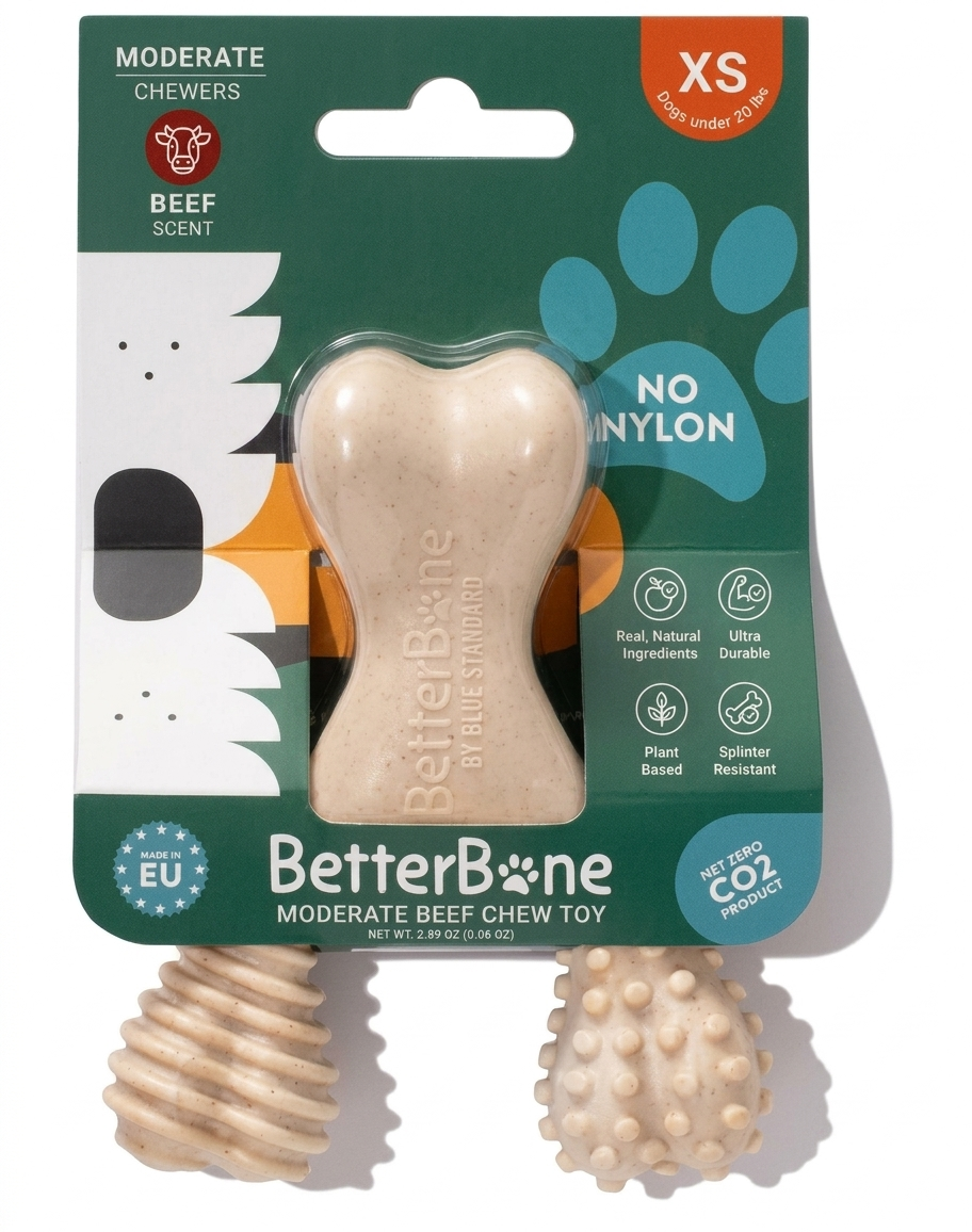 Juguete masticable para perro Better Bone Medium Mini Beef Flavor