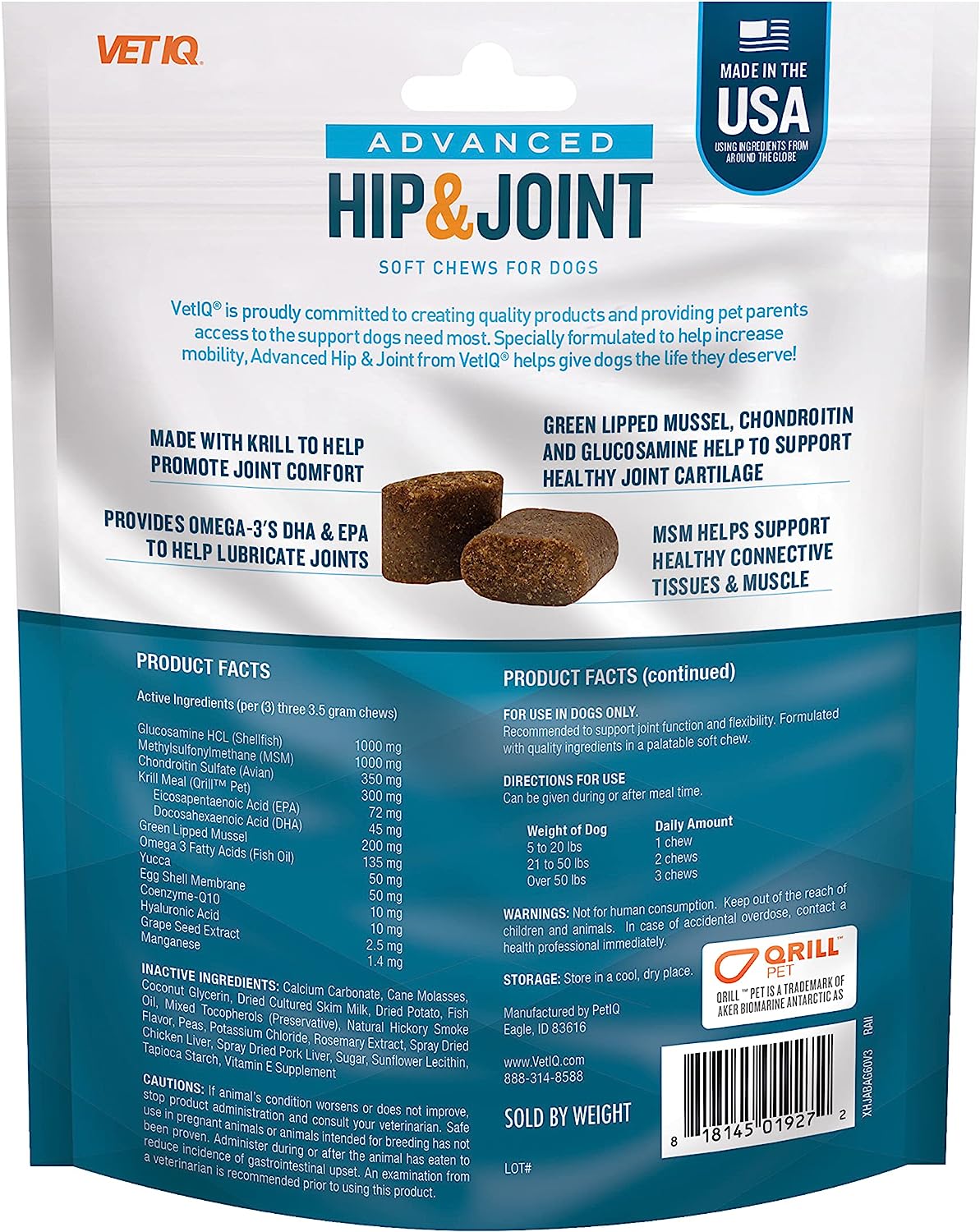 Suplemento Para Perro Vet IQ  Hip & Joint Pollo
