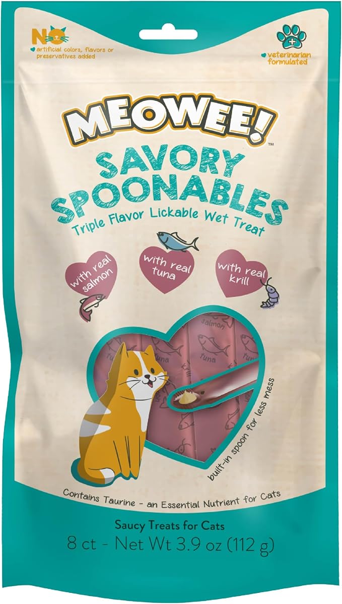 Treat Para Gato Meowee Creamy Salmon, Tuna & Krill 112 gr