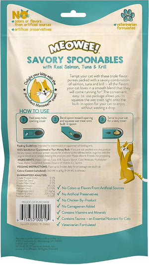 Treat Para Gato Meowee Creamy Salmon, Tuna & Krill 112 gr