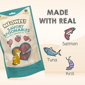 Treat Para Gato Meowee Creamy Salmon, Tuna & Krill 112 gr