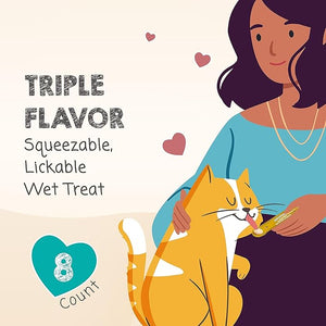 Treat Para Gato Meowee Creamy Chicken, Salmon & Duck 112 gr