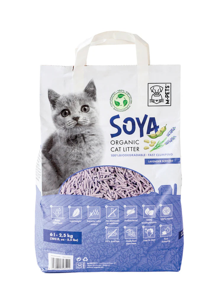 Arena Organica de Soya Para Gato M-Pets Lavender Scented