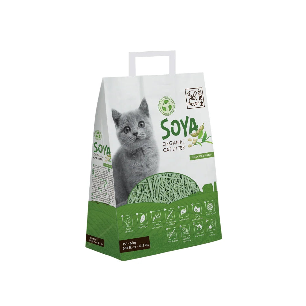 Arena Organica de Soya Para Gato M-Pets Green Tea Scented