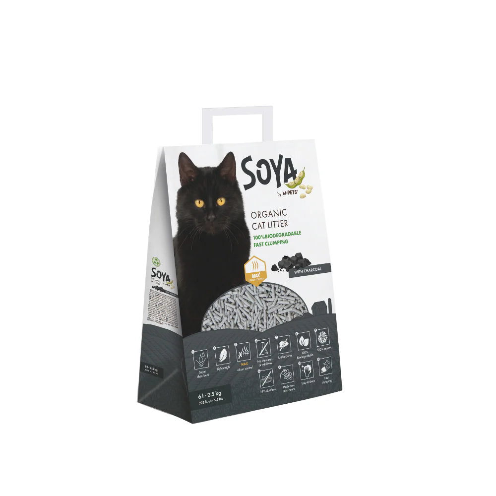 Arena Organica de Soya Para Gato M-Pets Charcoal