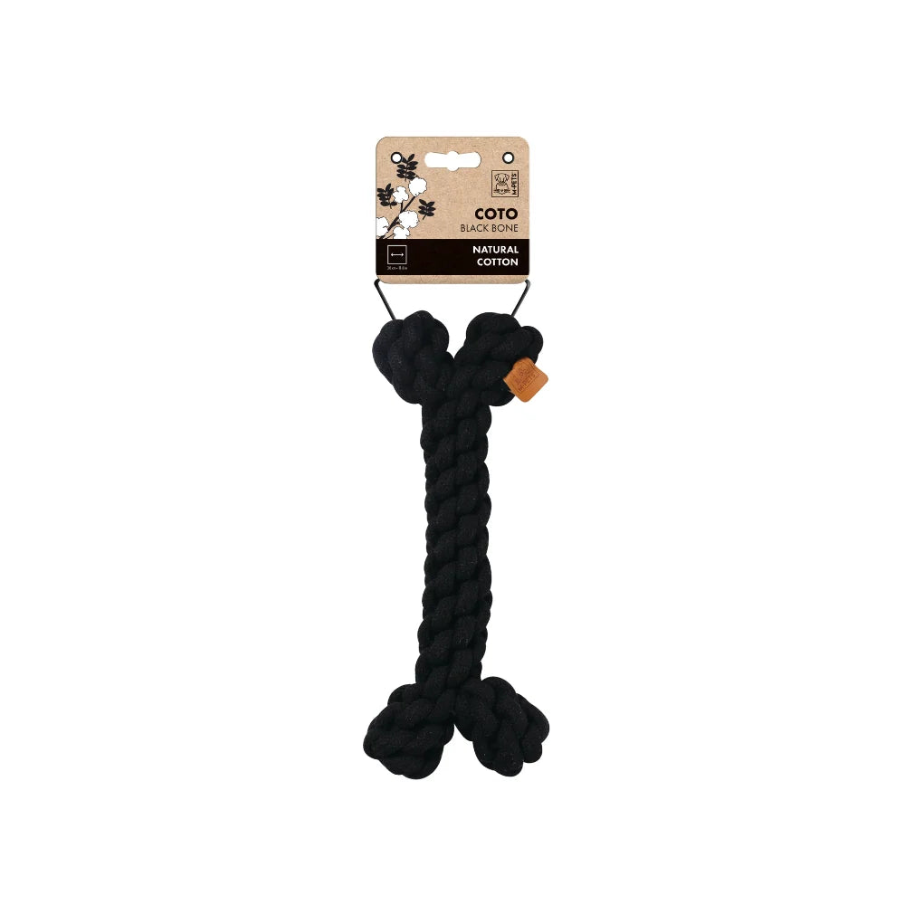 M-Pets Juguete Coto para perro Hueso Trenzado Negro