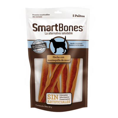 Premio Masticable Para Perro Smartbones Palitos Mantequilla de Maní