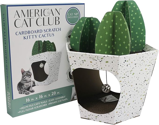 Rascador Para Gato American Cat Club Forma de Maceta con Cactus