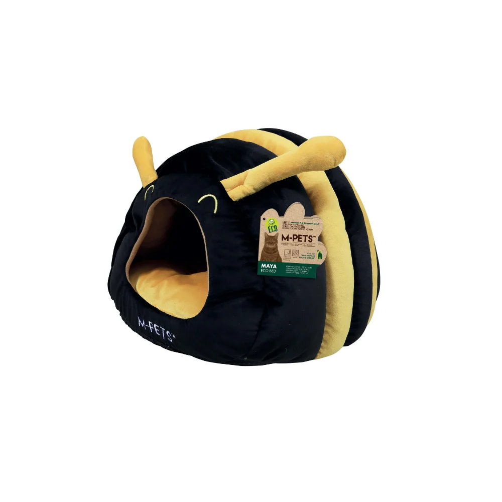 Cama para gato M-Pets Maya Eco de abejita color negro con amarillo